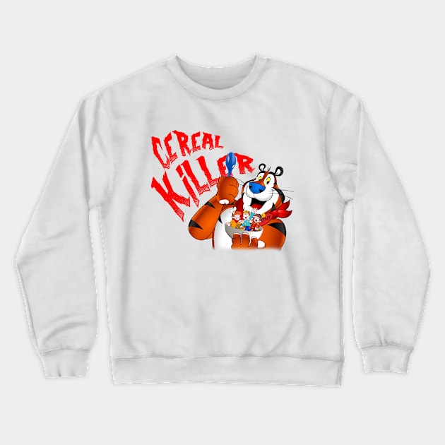 Cereal Killer Tiger Meme Crewneck Sweatshirt by swankyswamprat
